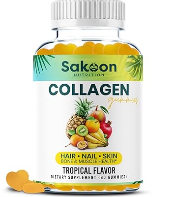 Sakoon Halal Collagen Gummies for Women and Men - Anti Aging, Hair Growth, Skin Care & Strong Nails Protein Collagen Supplements - Non-GMO, Gluten Free - Made in USA